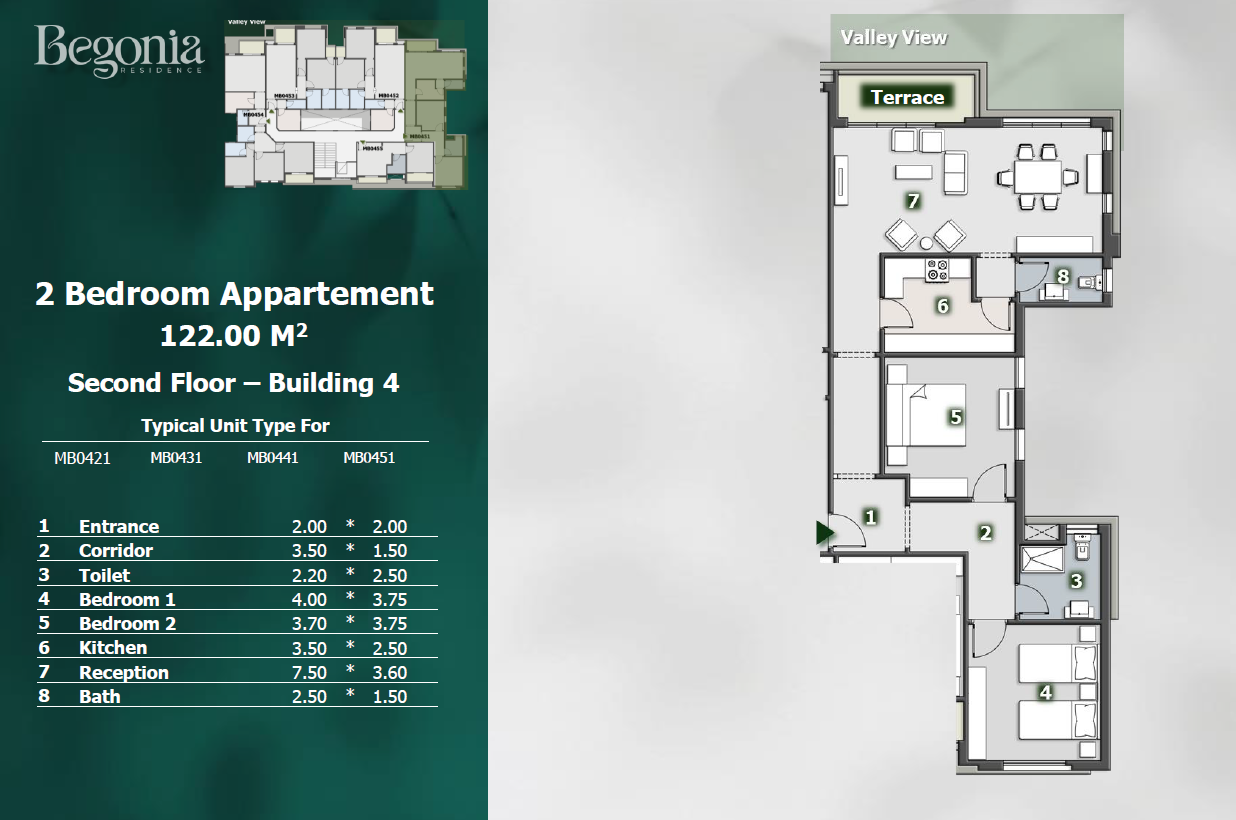Floor Plan - Begonia Residance New Cairo Menassat Developments