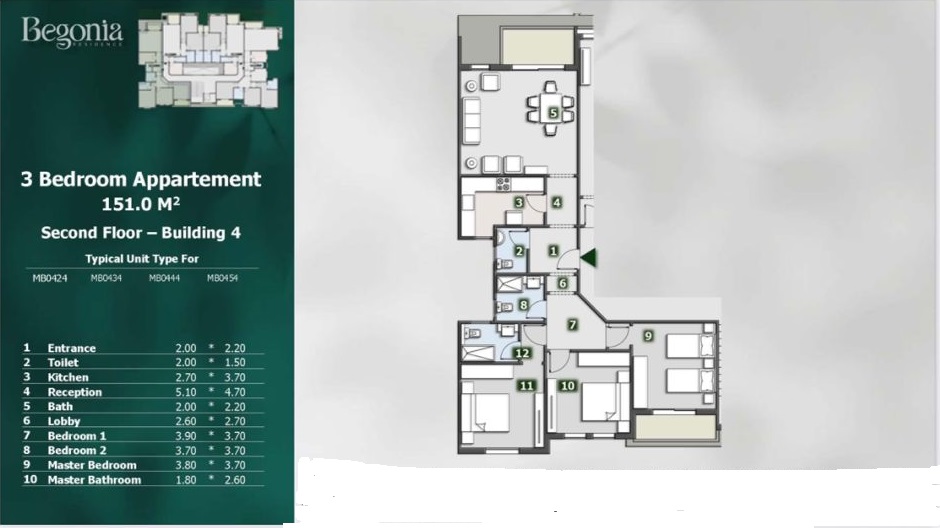 Plan 11 - Begonia Residance New Cairo Menassat Developments