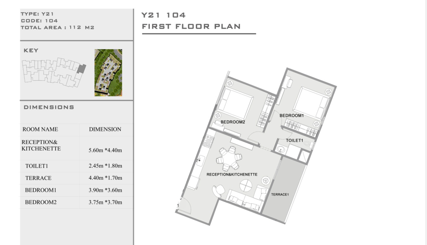 Plan 1 - Crowne Residence New Cairo Project Urbnlanes Developments