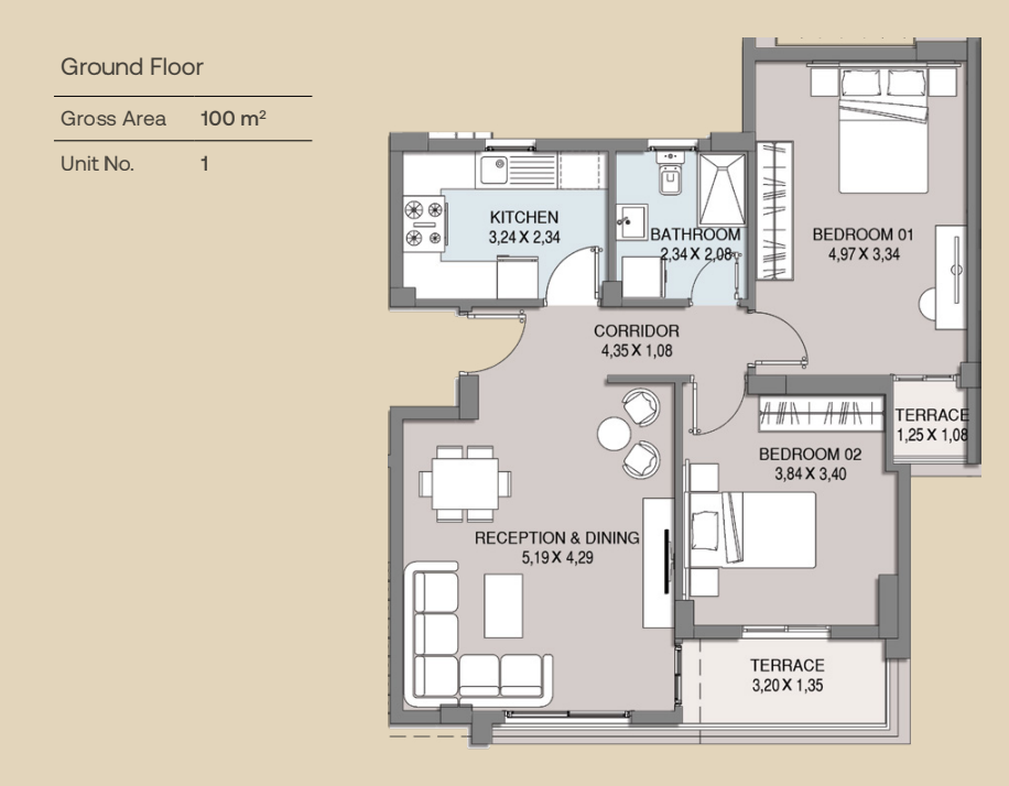 Floor Plan - كمبوند ويست فيو ريزيدنس زايد الجديدة HDP للتطوير العقاري - Westview Residence New Zayed Compound