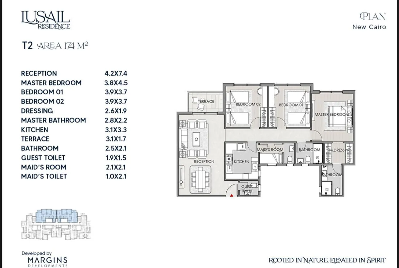 Apartment - Lusail Residence New Cairo Compound Margins Developments