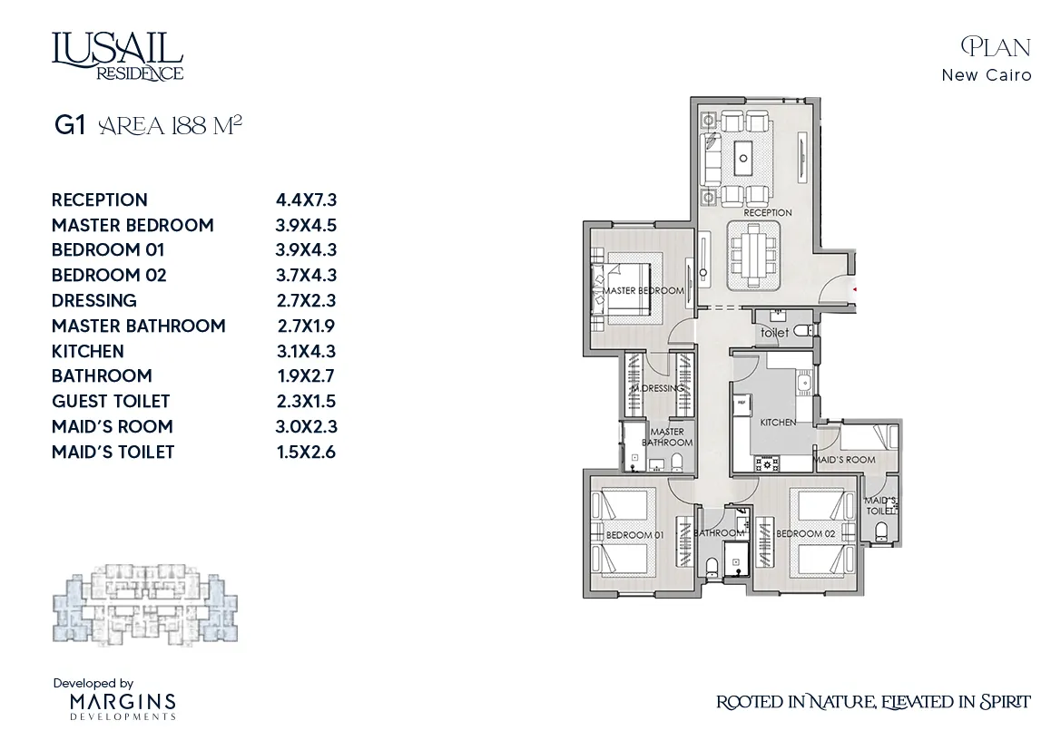 Apartment - Lusail Residence New Cairo Compound Margins Developments