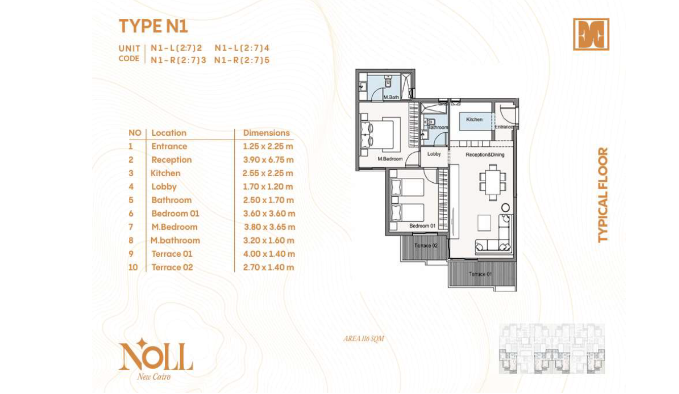 Floor Plan - كمبوند نول التجمع السادس كليك للتطوير العقاري - Noll New Cairo Compound