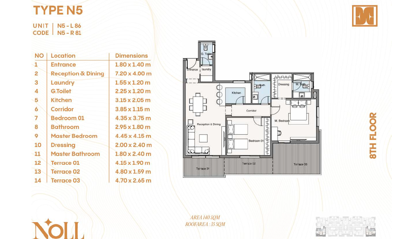 Floor Plan - كمبوند نول التجمع السادس كليك للتطوير العقاري - Noll New Cairo Compound
