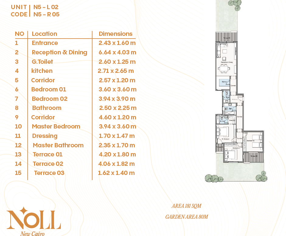 Floor Plan - كمبوند نول التجمع السادس كليك للتطوير العقاري - Noll New Cairo Compound