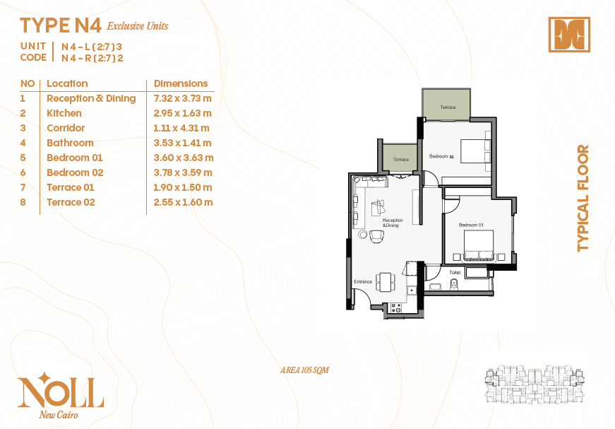 Floor Plan - كمبوند نول التجمع السادس كليك للتطوير العقاري - Noll New Cairo Compound