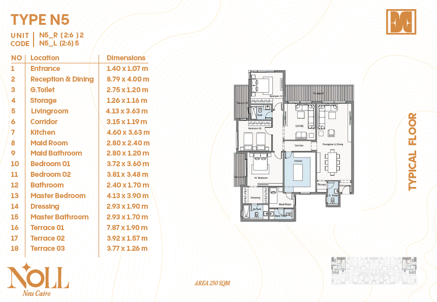 Floor Plan - كمبوند نول التجمع السادس كليك للتطوير العقاري - Noll New Cairo Compound