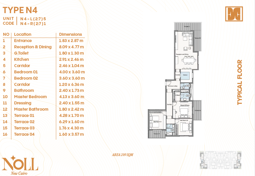Floor Plan - Noll New Cairo Compound Kleek Developments