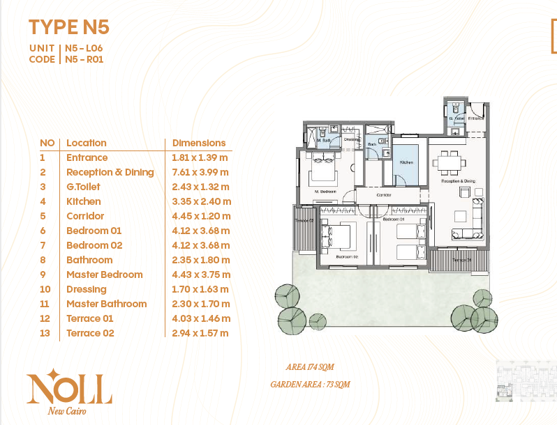 Floor Plan - Noll New Cairo Compound Kleek Developments