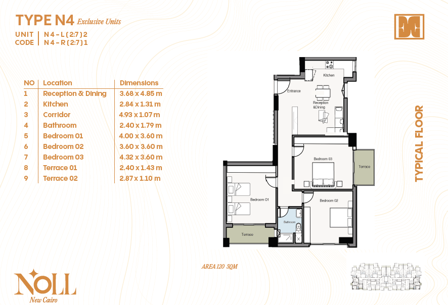 Floor Plan - Noll New Cairo Compound Kleek Developments