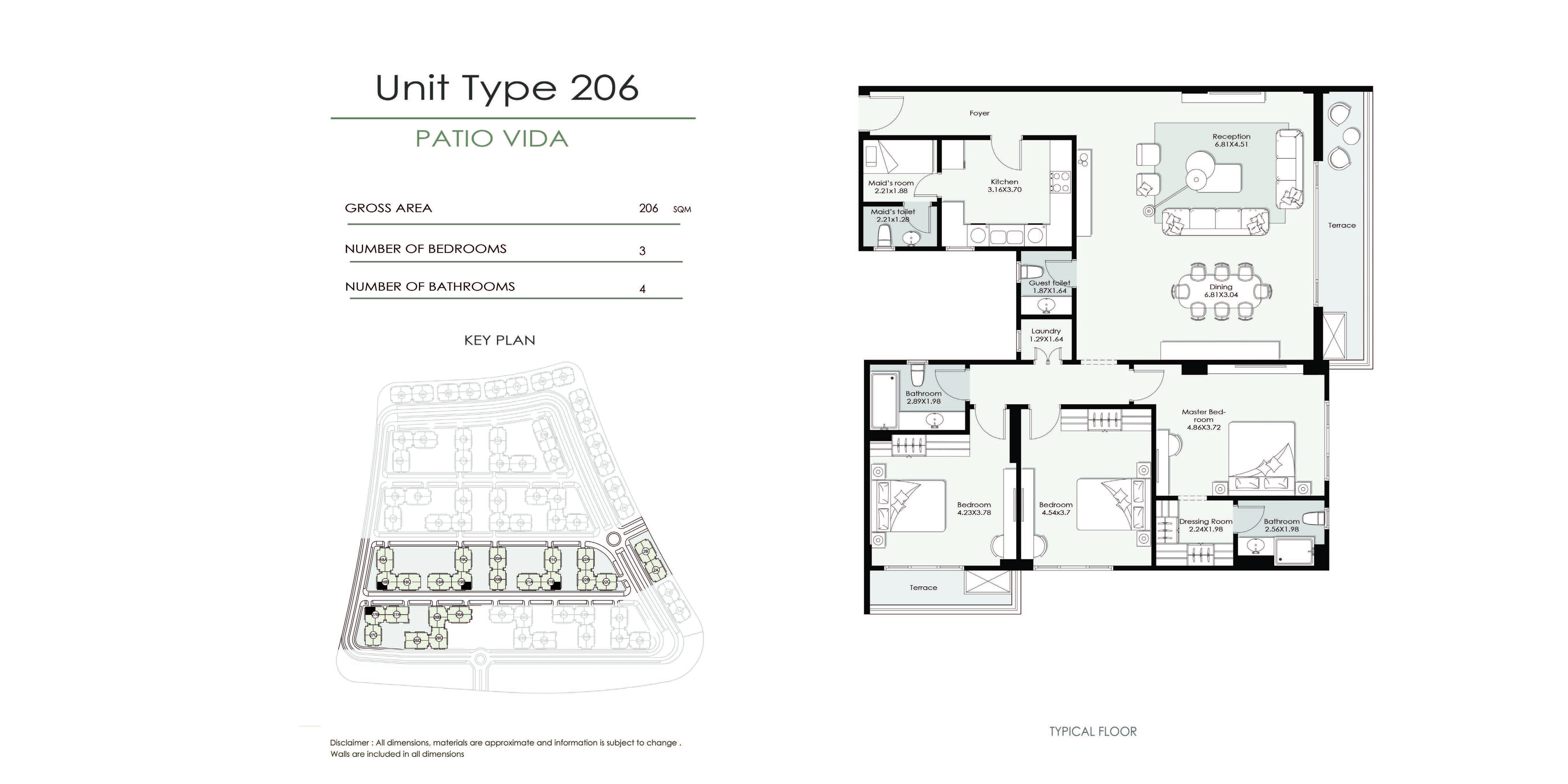Floor Plan - كمبوند الباتيو فيدا التجمع السادس لافيستا للتطوير العقاري - El Patio Vida New Cairo Compound