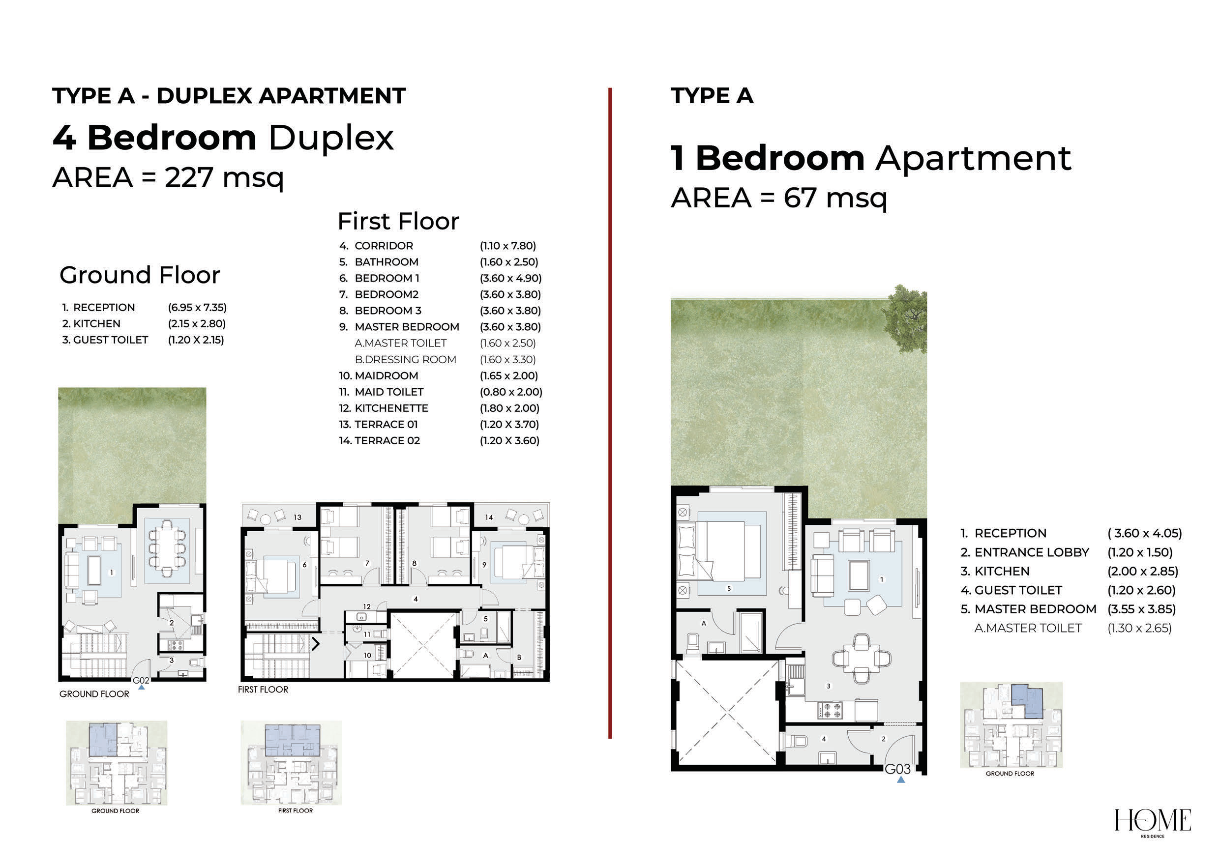 Floor Plan - كمبوند هوم ريزيدنس التجمع السادس هوم تاون للتطوير العقاري - Home Residence New Cairo Compound