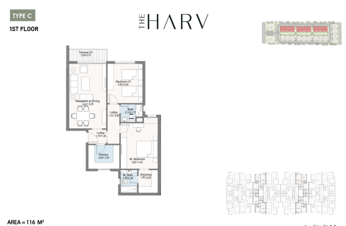 Floor Plan - كمبوند ذا هارف الشيخ زايد دال للتطوير العقاري - The Harv Sheikh Zayed Compound