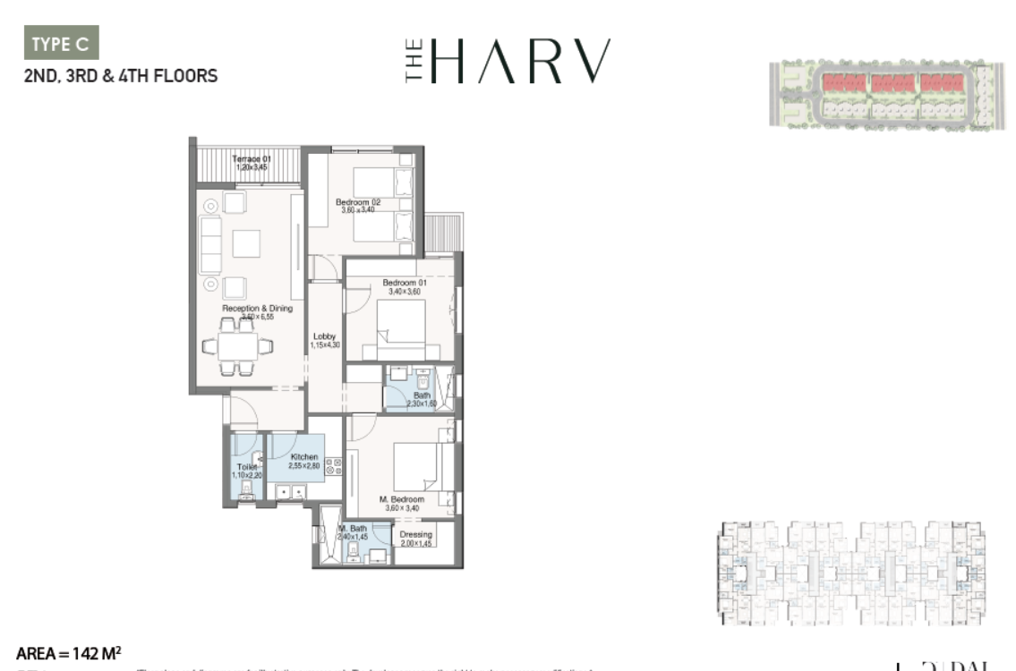 Floor Plan - كمبوند ذا هارف الشيخ زايد دال للتطوير العقاري - The Harv Sheikh Zayed Compound