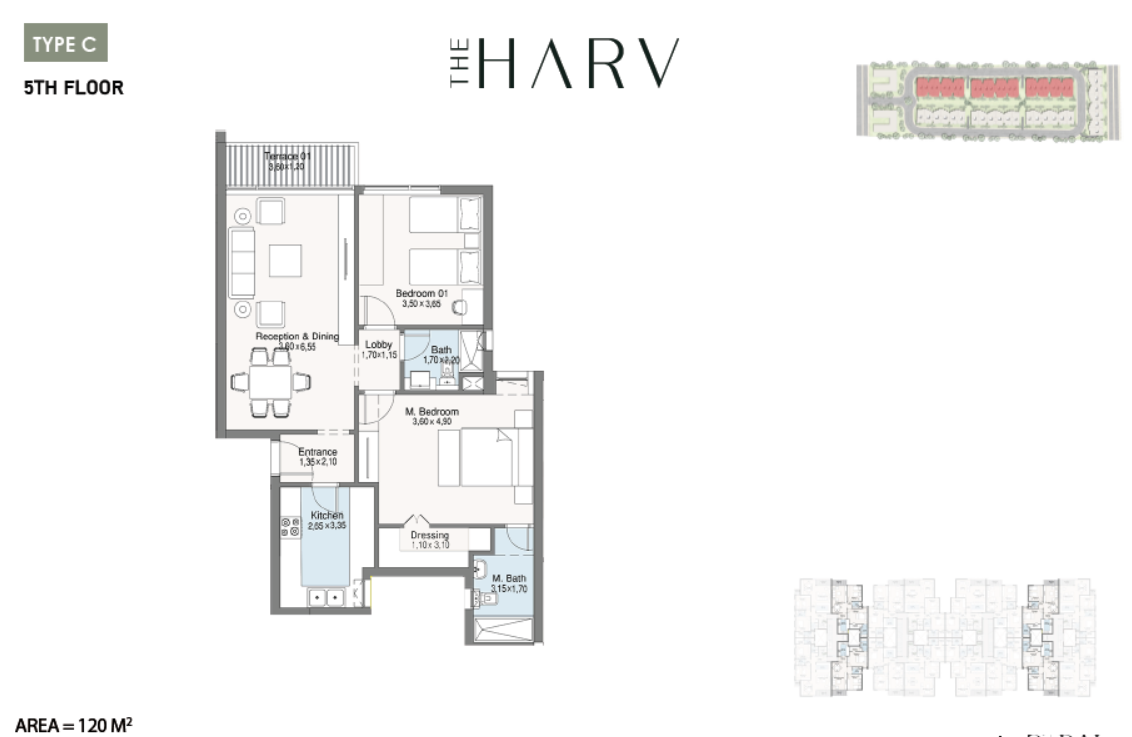 Floor Plan - كمبوند ذا هارف الشيخ زايد دال للتطوير العقاري - The Harv Sheikh Zayed Compound