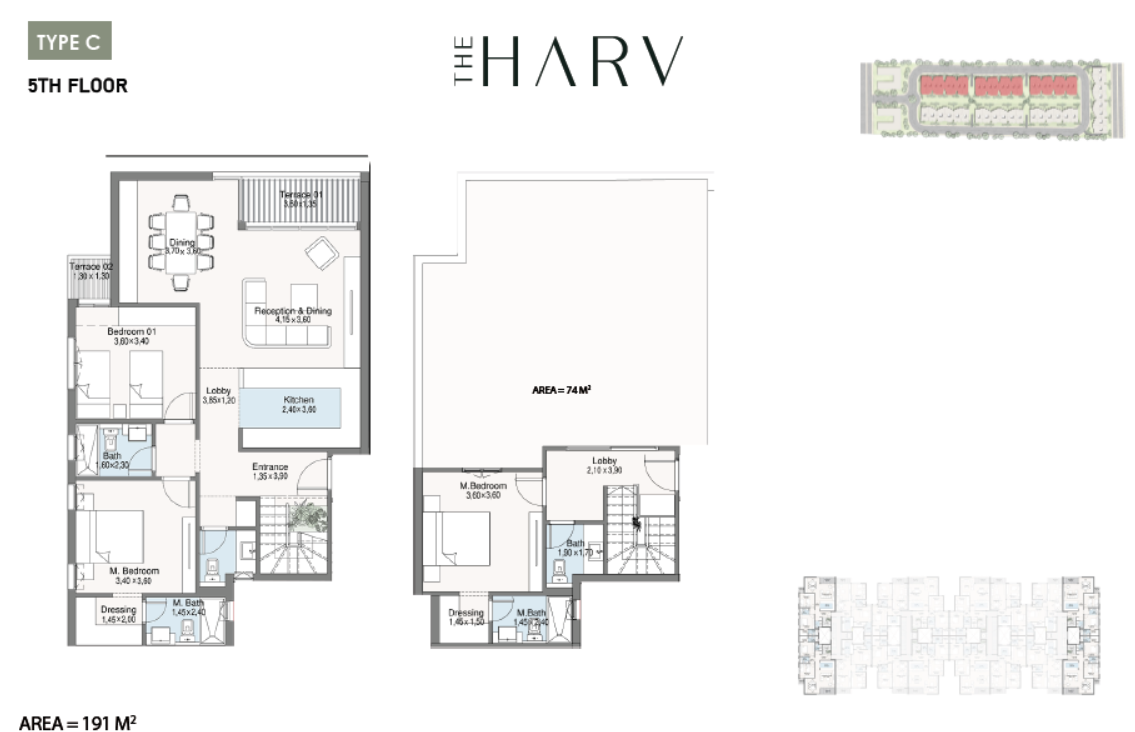 Floor Plan - كمبوند ذا هارف الشيخ زايد دال للتطوير العقاري - The Harv Sheikh Zayed Compound