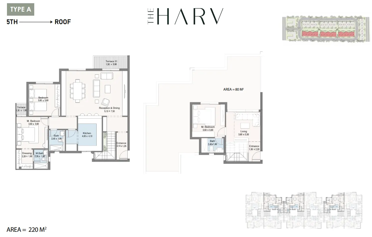Penthouse - كمبوند ذا هارف الشيخ زايد دال للتطوير العقاري - The Harv Sheikh Zayed Compound