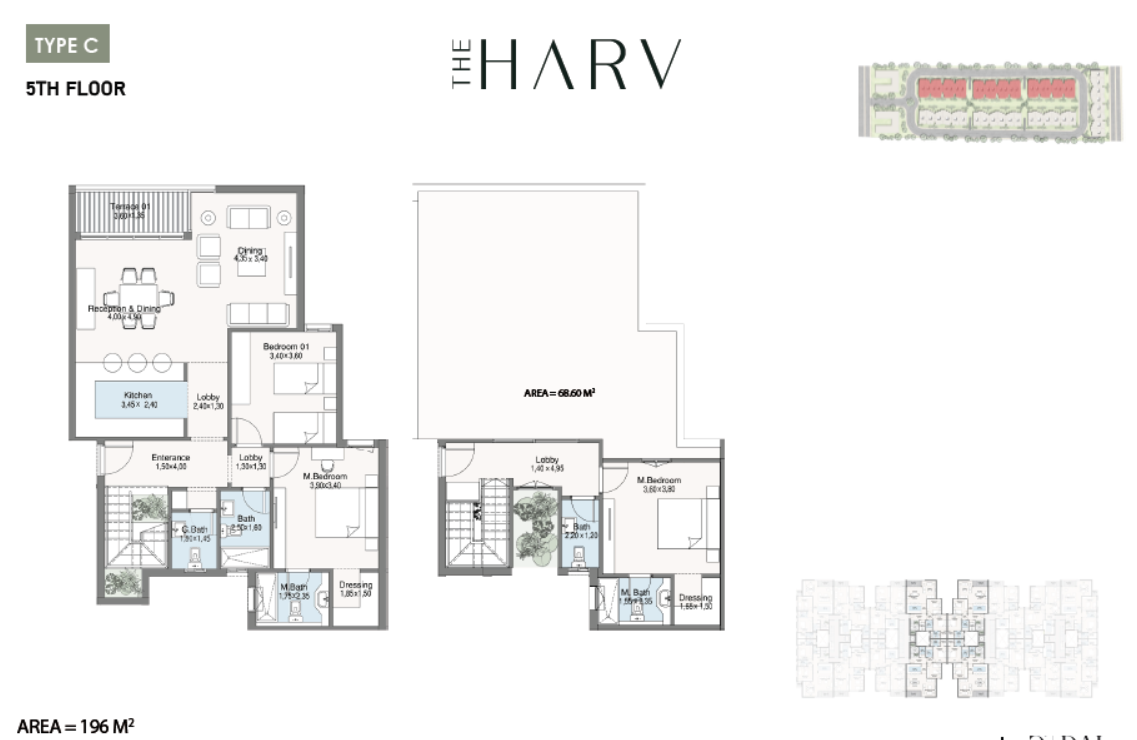 Floor Plan - كمبوند ذا هارف الشيخ زايد دال للتطوير العقاري - The Harv Sheikh Zayed Compound