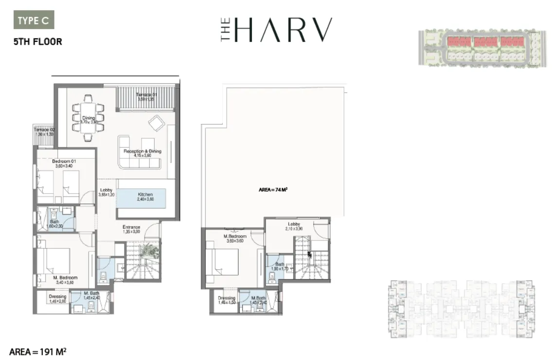 Penthouse - كمبوند ذا هارف الشيخ زايد دال للتطوير العقاري - The Harv Sheikh Zayed Compound