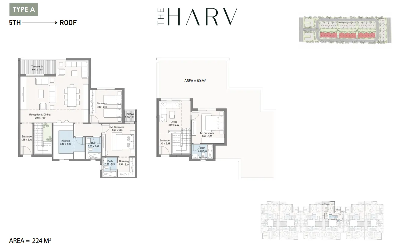 Penthouse - كمبوند ذا هارف الشيخ زايد دال للتطوير العقاري - The Harv Sheikh Zayed Compound