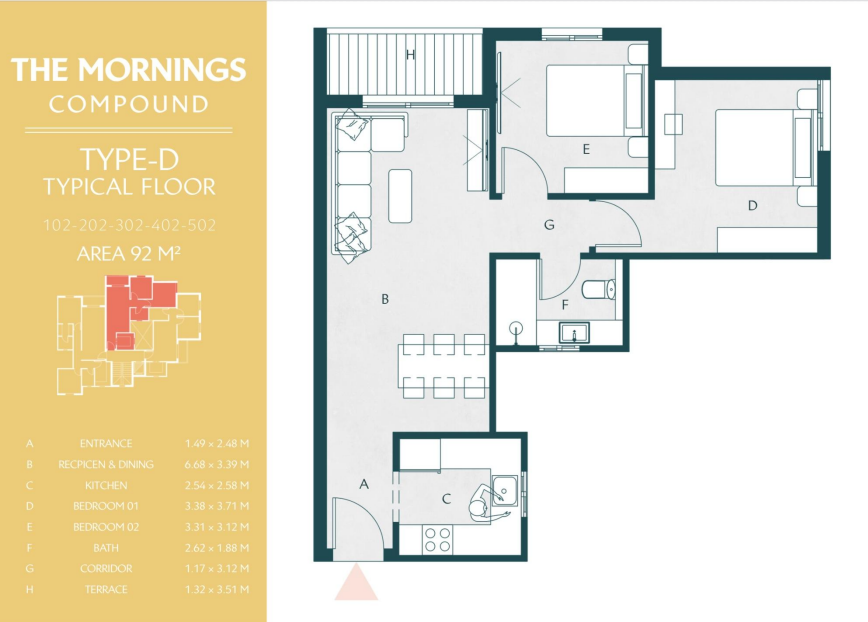 Floor Plan - The Mornings New Cairo Compound Al Ahly Sabbour Developments