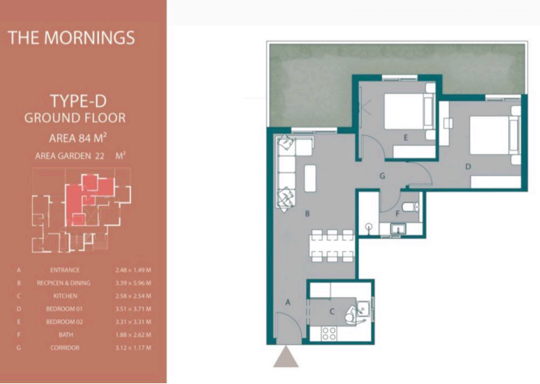 Floor Plan - The Mornings New Cairo Compound Al Ahly Sabbour Developments