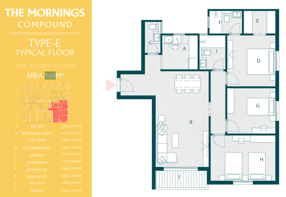 Floor Plan - كمبوند ذا مورنينجز التجمع الخامس الأهلي صبور للتطوير العقاري - The Mornings New Cairo Compound