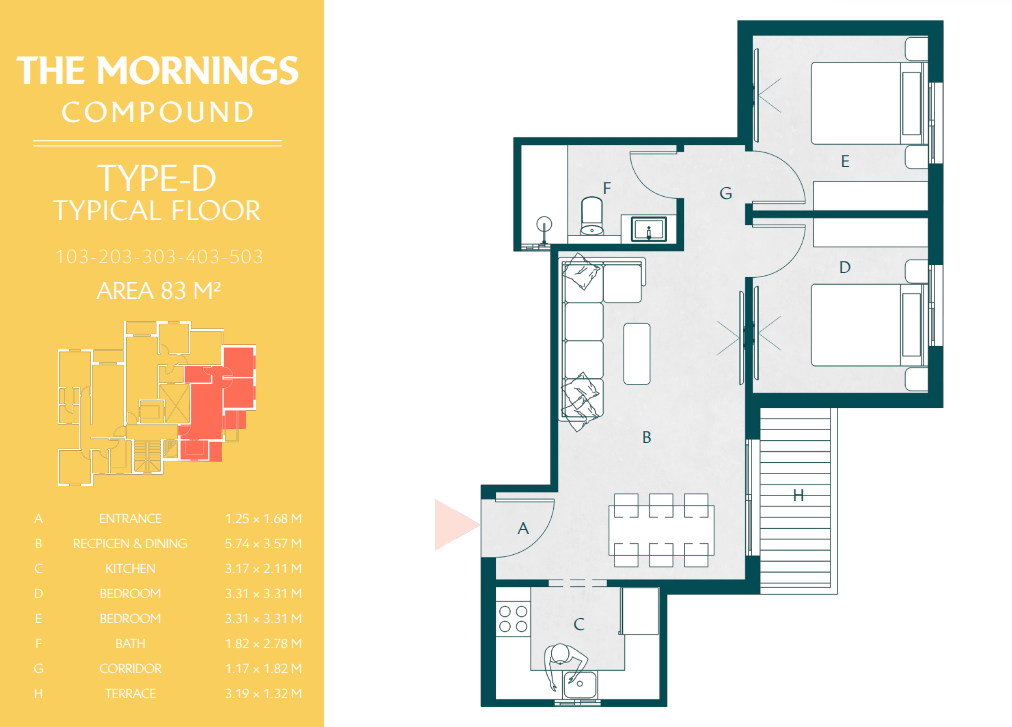 Floor Plan - كمبوند ذا مورنينجز التجمع الخامس الأهلي صبور للتطوير العقاري - The Mornings New Cairo Compound
