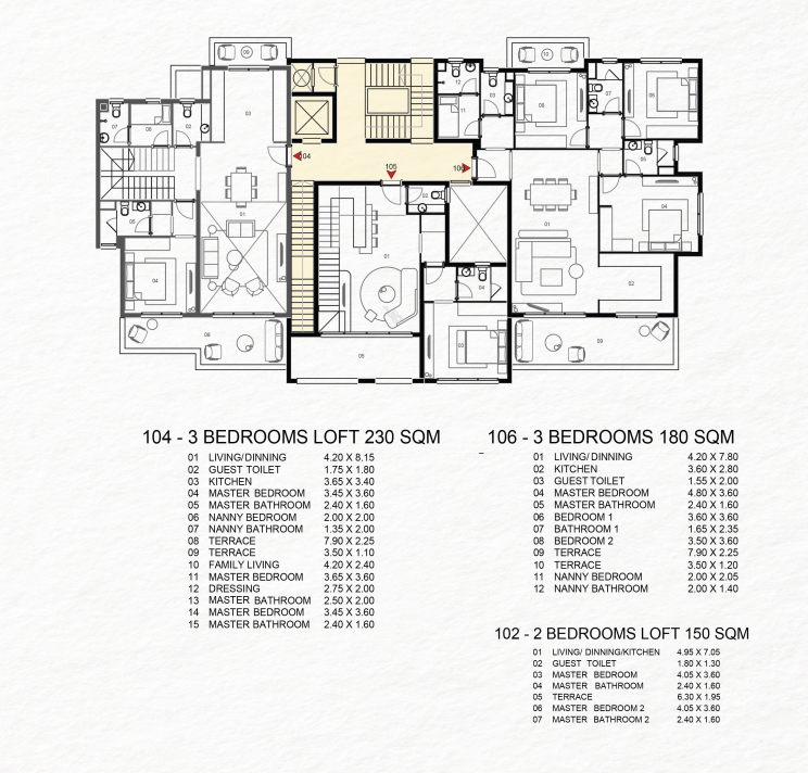 Floor Plan - كمبوند بوتيك سعادة التجمع السادس هورايزون مصر للتنمية العمرانية - Boutique Saada 6th settlement Compound