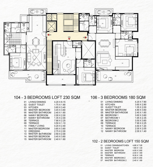 Floor Plan - كمبوند بوتيك سعادة التجمع السادس هورايزون مصر للتنمية العمرانية - Boutique Saada 6th settlement Compound