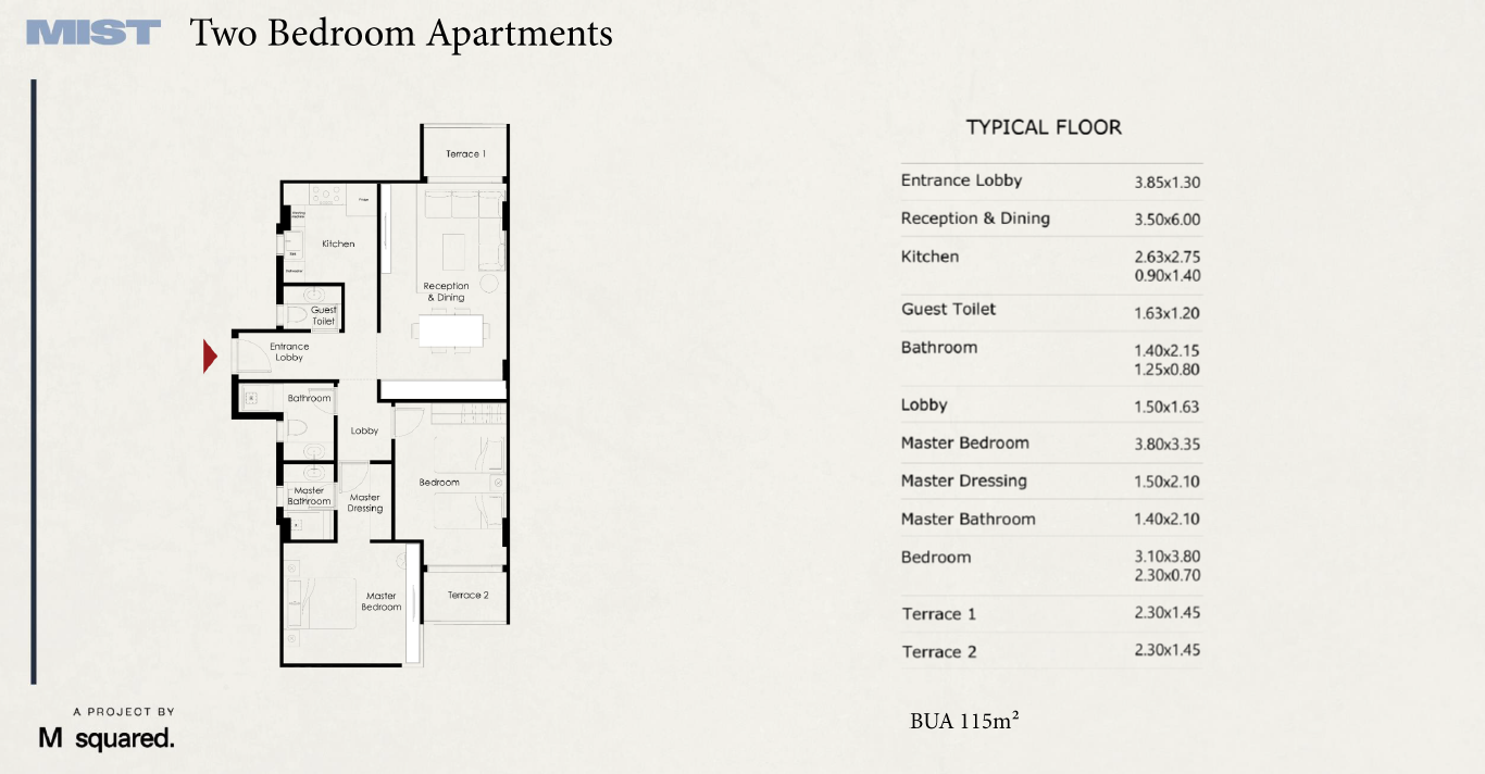 Floor Plan - Mist New Cairo Compound M Squared Development