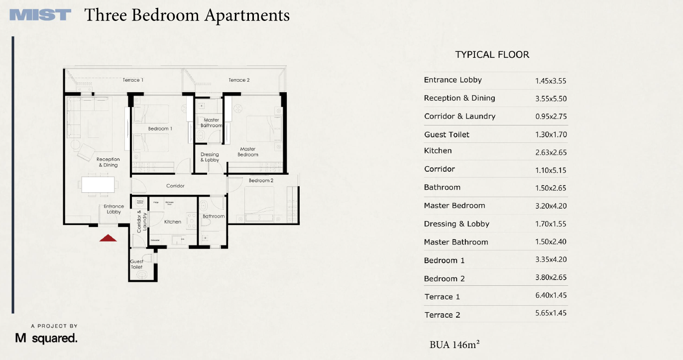 Floor Plan - Mist New Cairo Compound M Squared Development