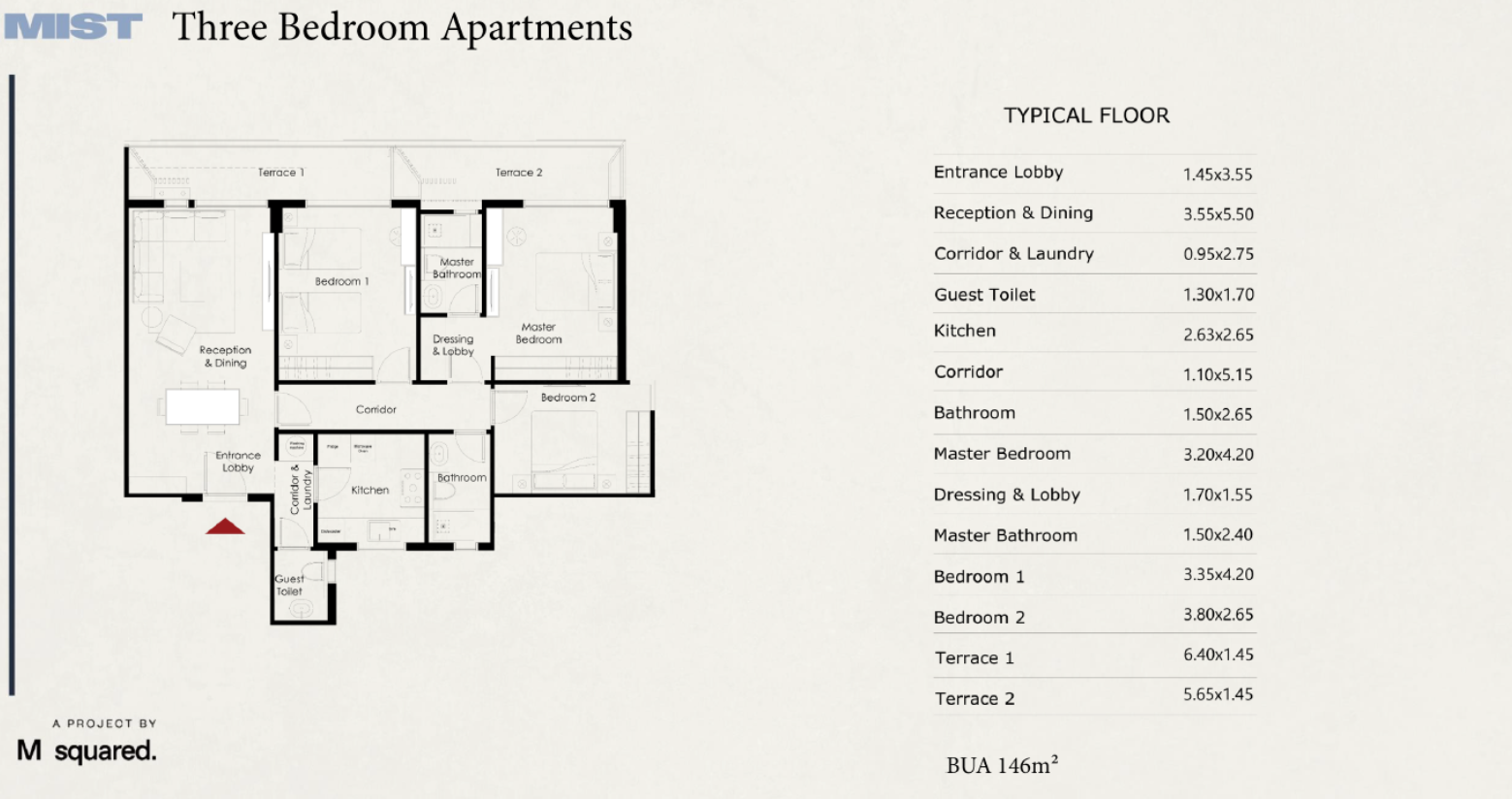 Floor Plan - كمبوند ميست التجمع الخامس M Squared للتطوير العقاري - Mist New Cairo Compound