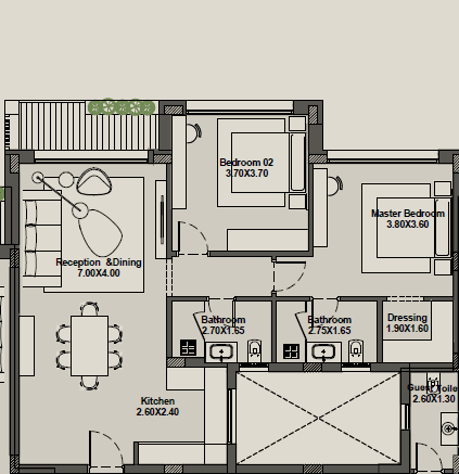 Floor Plan - كمبوند أُنس زايد الجديدة مباني إدريس للتطوير العقاري - Ons New Zayed Compound