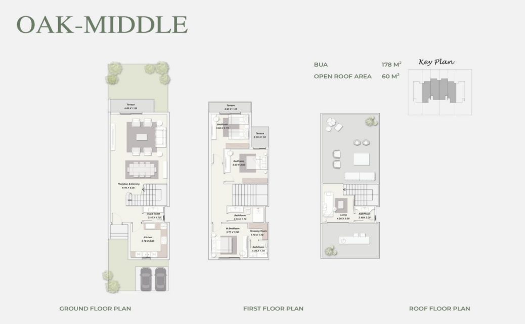 Floor Plan - Key of Greens New Zayed Compound TBK Developments
