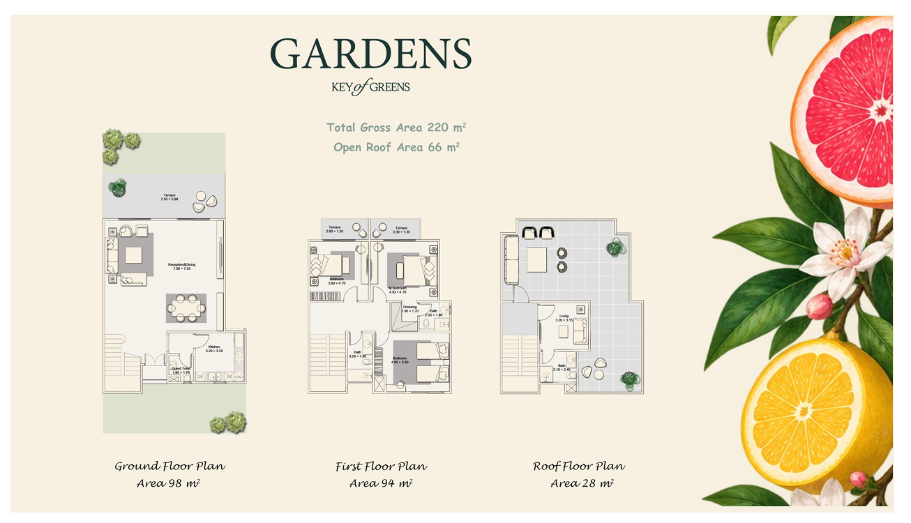 Plan 3 - Key of Greens New Zayed Compound TBK Developments