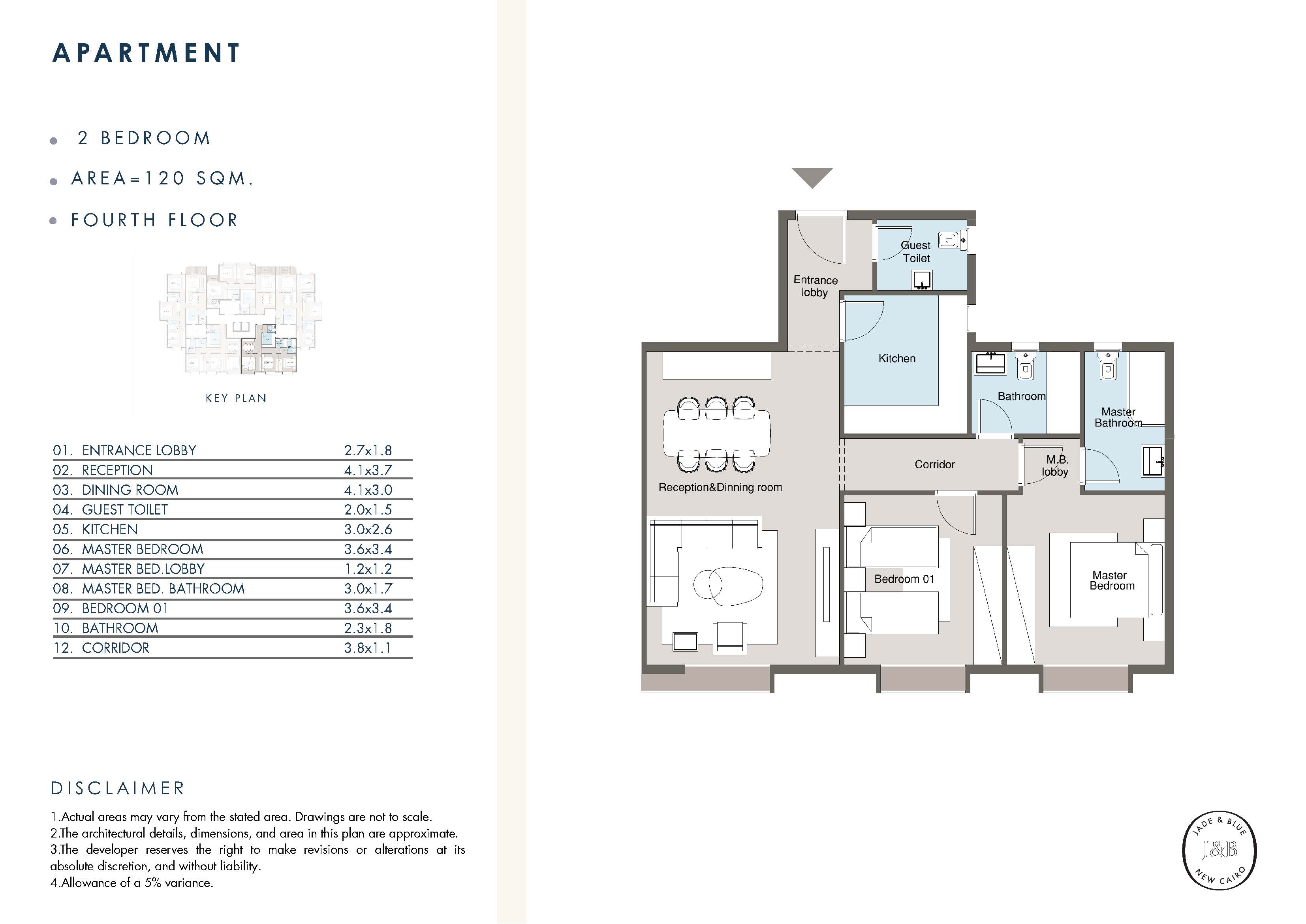 Floor Plan - Jade and Blue New Cairo Compound Aspect Developments