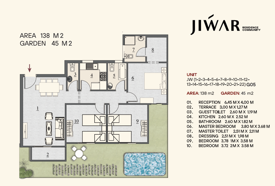 Floor Plan - Jiwar New Cairo Compound Concrete Developments