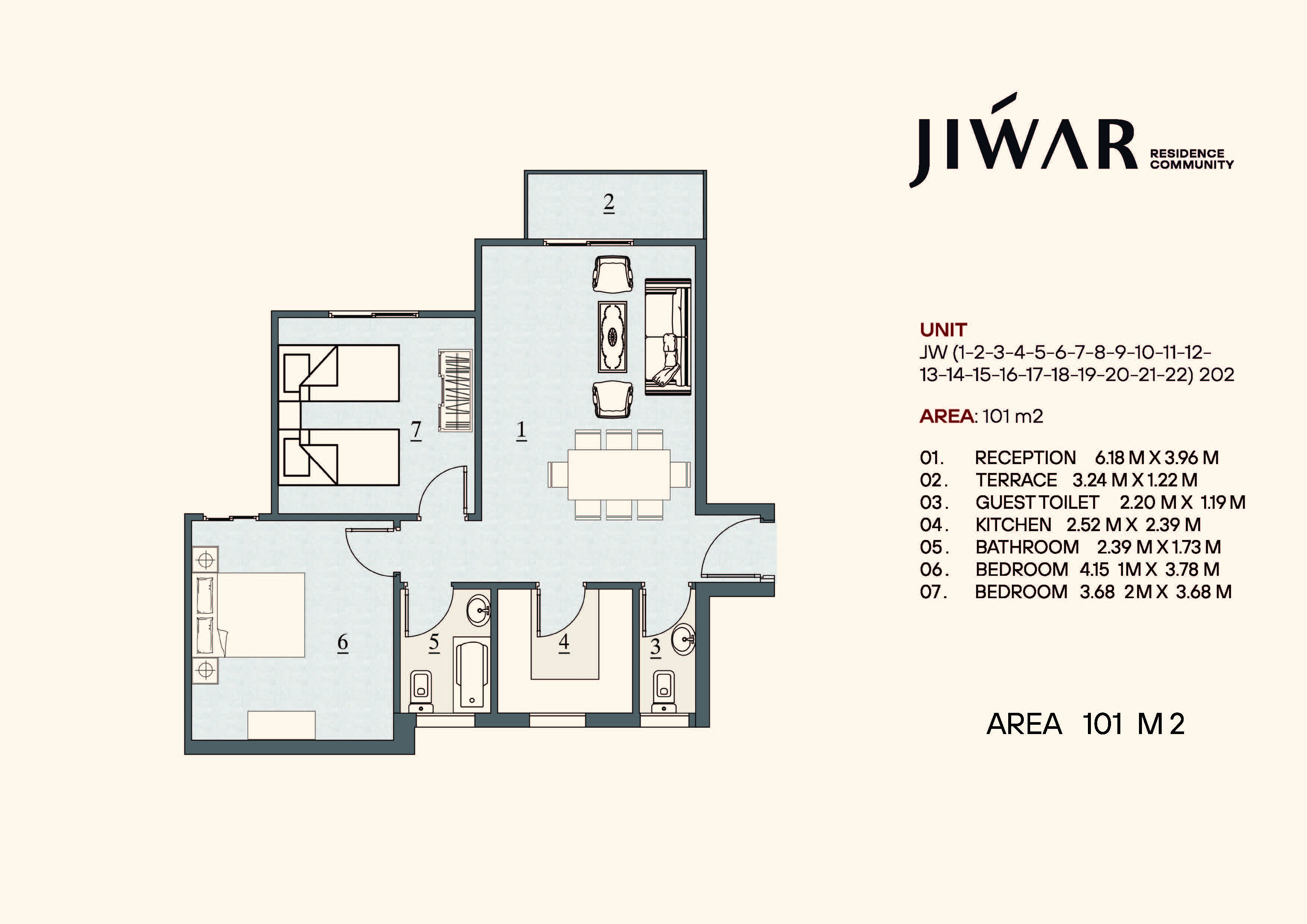 Floor Plan - Jiwar New Cairo Compound Concrete Developments