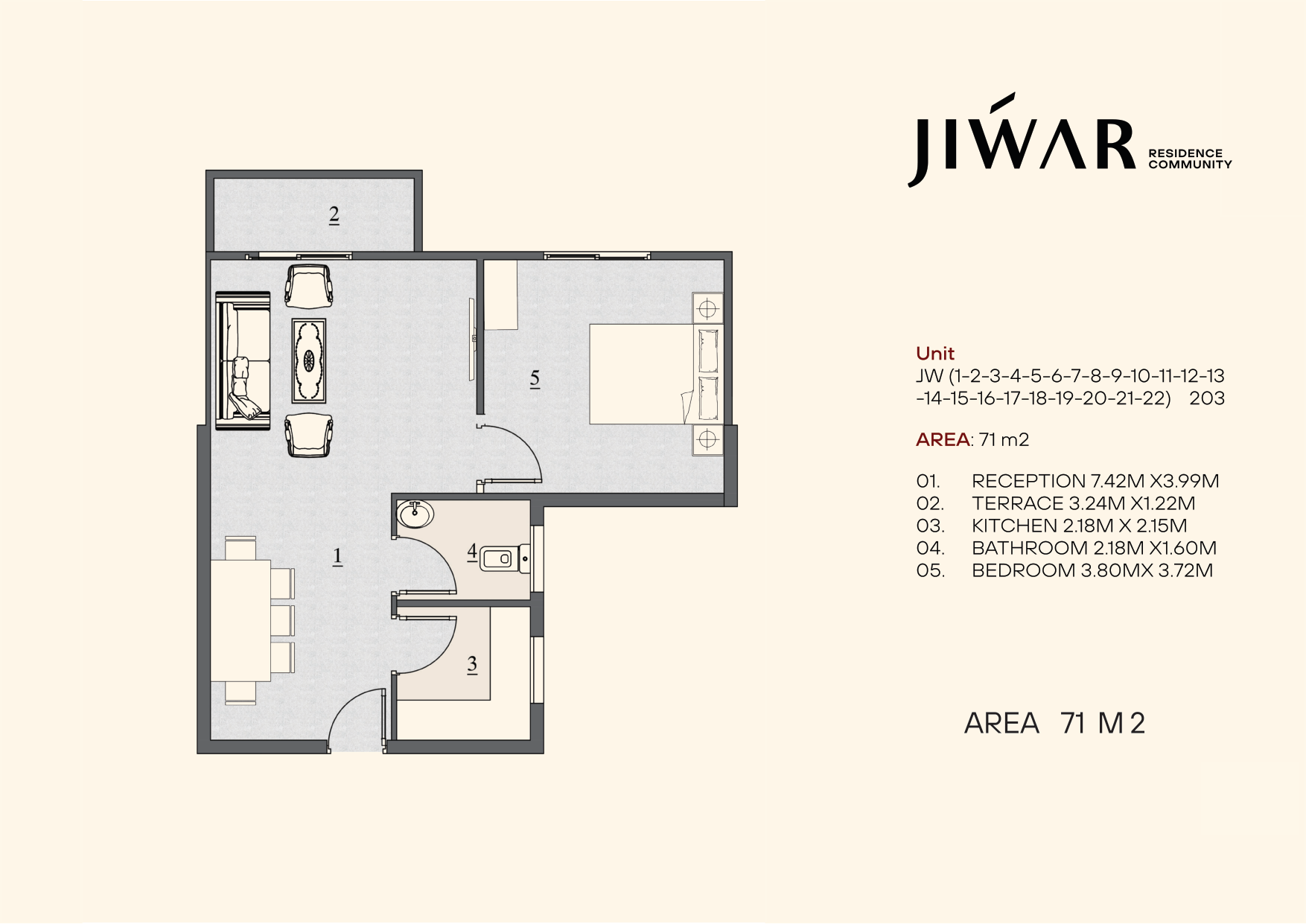 Floor Plan - Jiwar New Cairo Compound Concrete Developments
