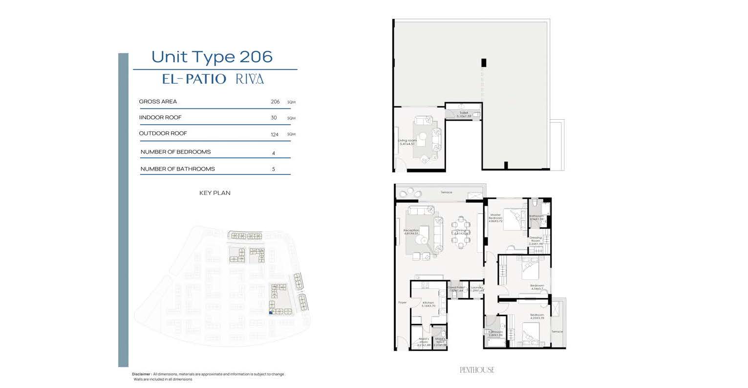 Floor Plan - كمبوند الباتيو ريفا التجمع السادس لافيستا للتطوير العقاري - El Patio Riva New Cairo Compound