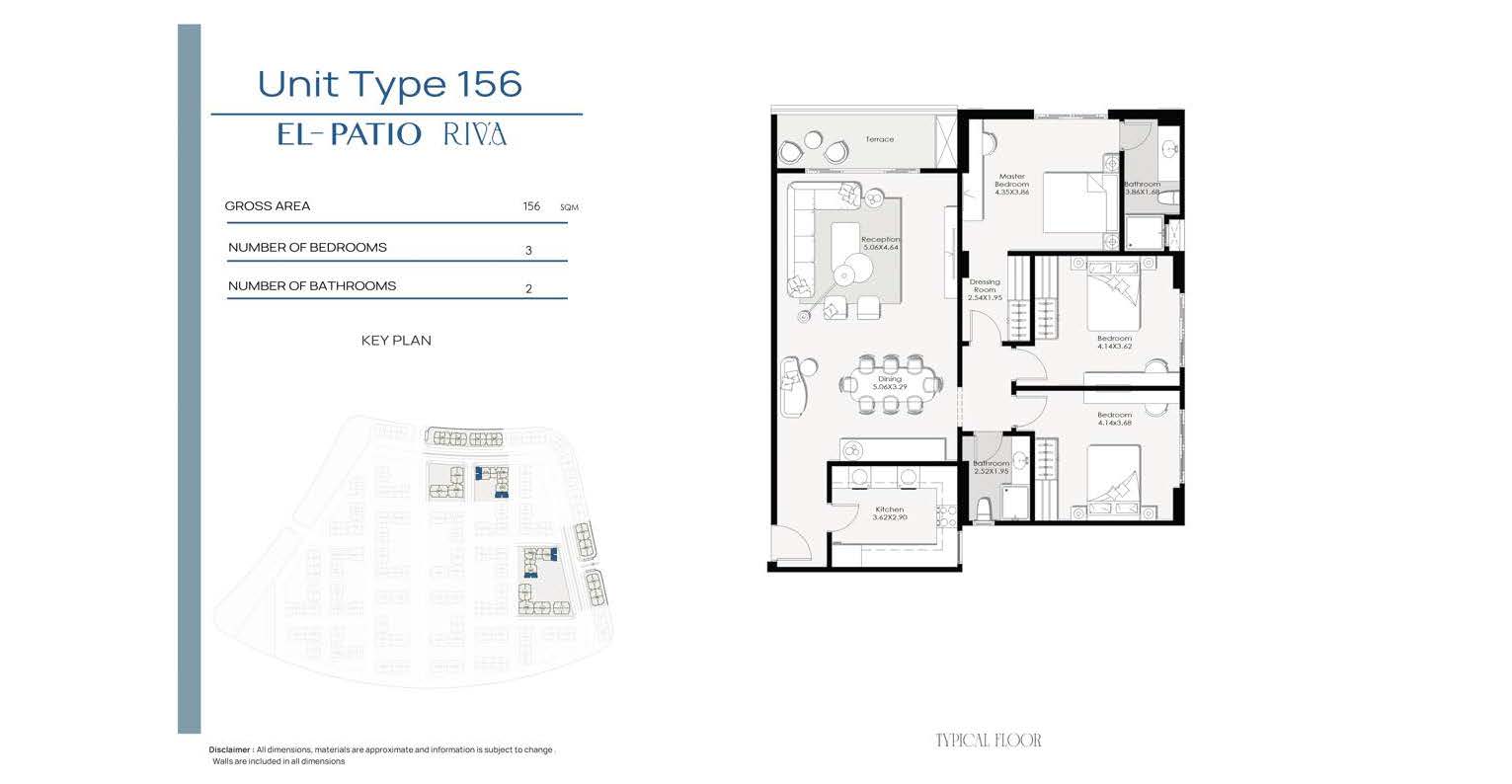Floor Plan - كمبوند الباتيو ريفا التجمع السادس لافيستا للتطوير العقاري - El Patio Riva New Cairo Compound