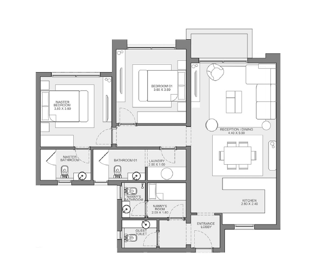 Floor Plan - كمبوند ايست فالي المستقبل سيتي سوديك للتطوير العقاري - East Vale Compound Mostakbal City 
