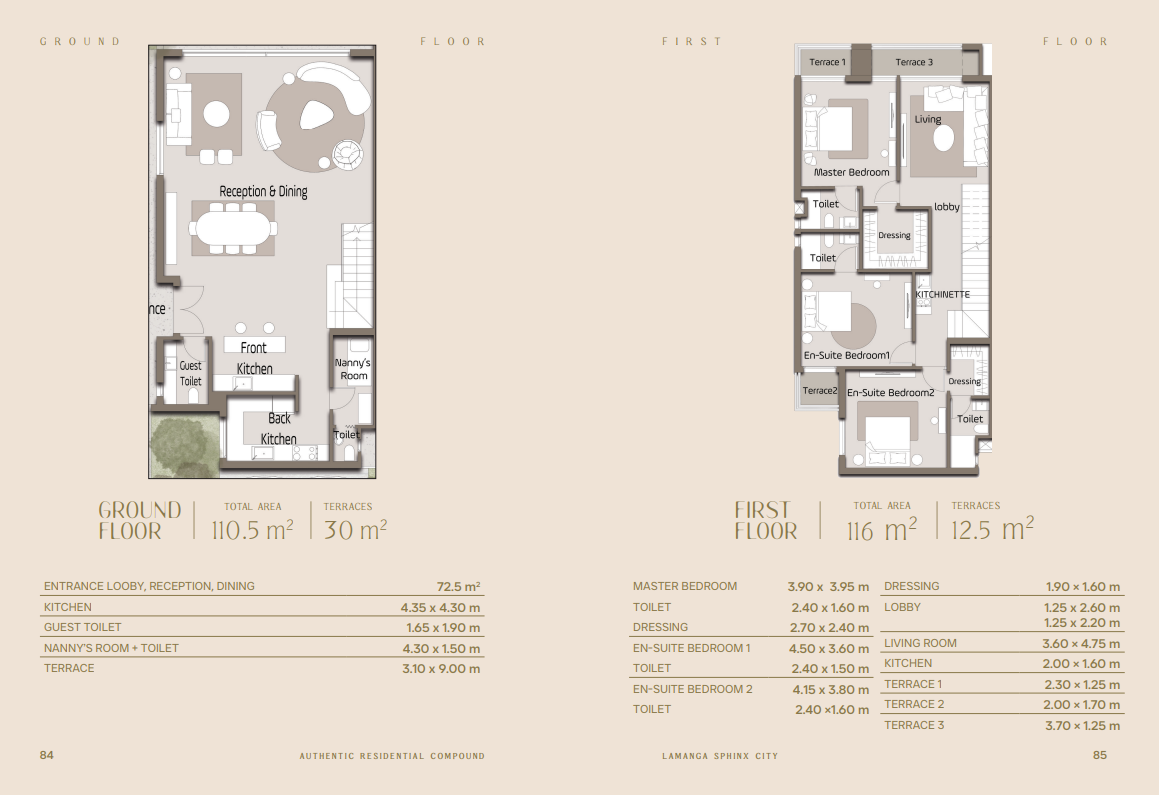Floor Plan - كمبوند لامانجا سفنكس الجديدة الكارما للتطوير العقاري - Lamanga Sphinx City Compound