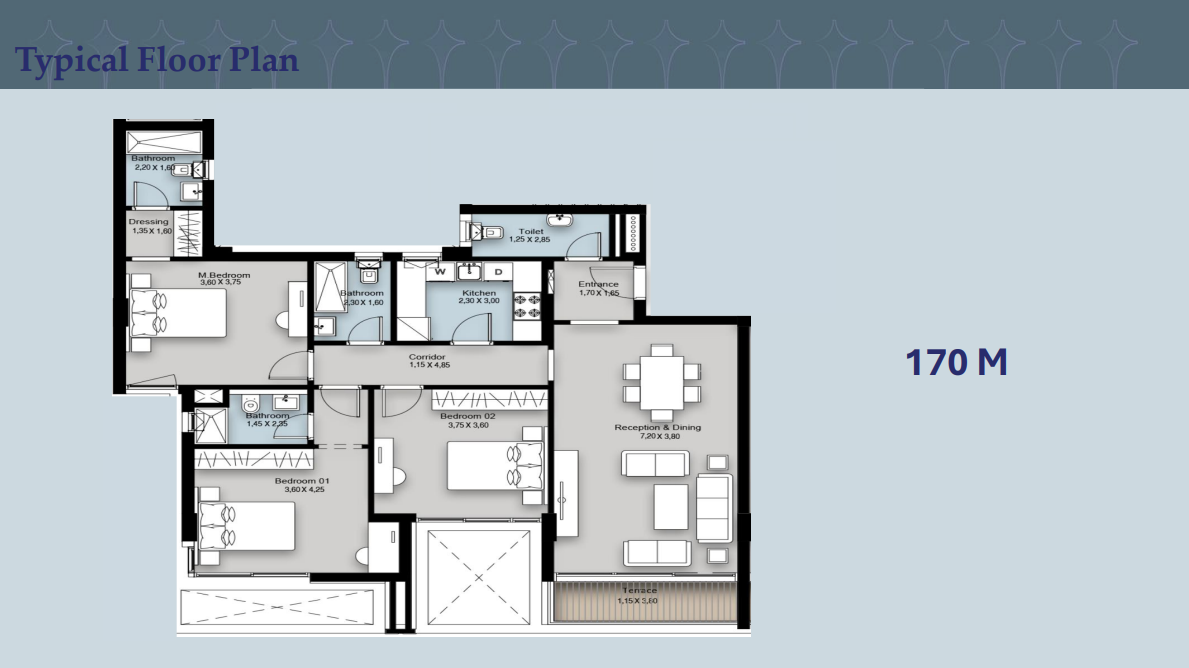 Floor Plan - كمبوند نجم التجمع السادس رويال للتطوير العقاري - Najm Compound New Cairo 