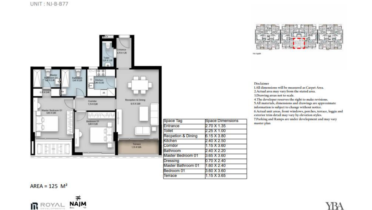 Plan 8 - Najm Compound New Cairo Royal Developments