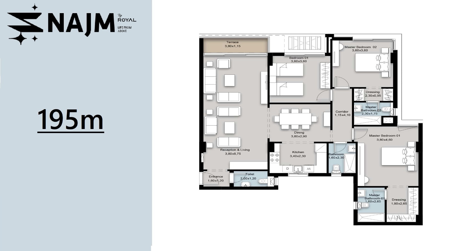 Floor Plan - كمبوند نجم التجمع السادس رويال للتطوير العقاري - Najm Compound New Cairo 