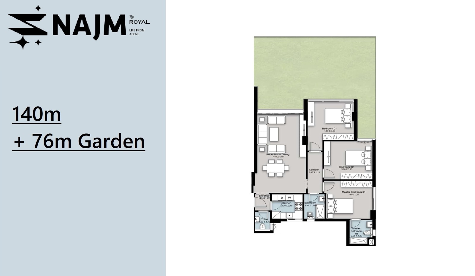 Floor Plan - كمبوند نجم التجمع السادس رويال للتطوير العقاري - Najm Compound New Cairo 