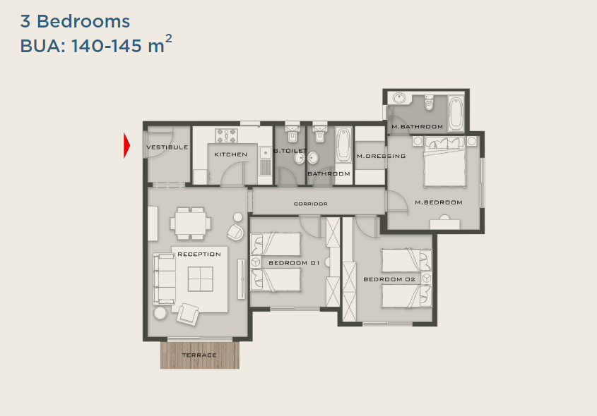 Floor Plan - كمبوند كريك فيو التجمع الخامس Creekview | Mountain View