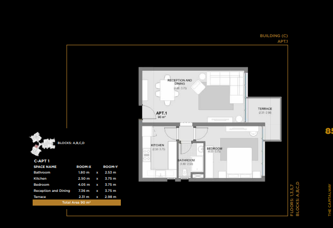 The Capitalway Phase 1 floor plan